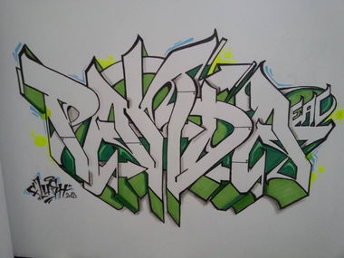 Graffiti Sketch in Izmir - Photo by flush35 - flush, panda, eac (2013)