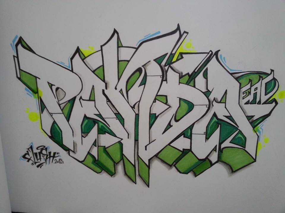 Graffiti Sketch in Izmir - Photo by flush35 - flush, panda, eac (2013)