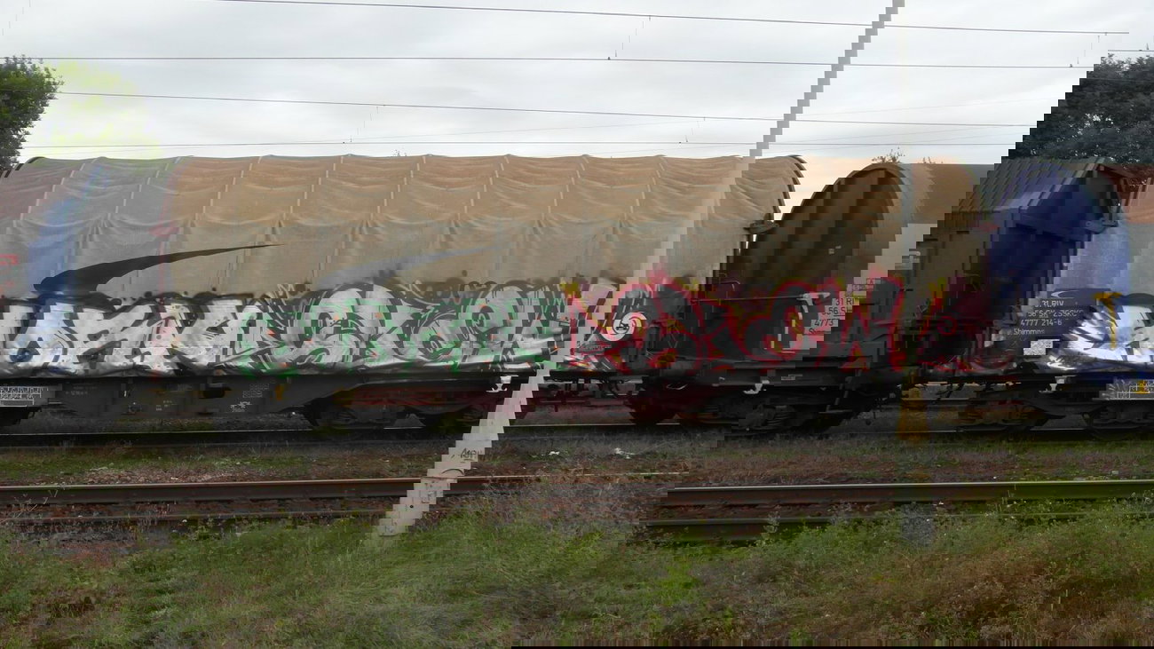 Graffiti Train - Photo by fr8pics - hork, blew, poland