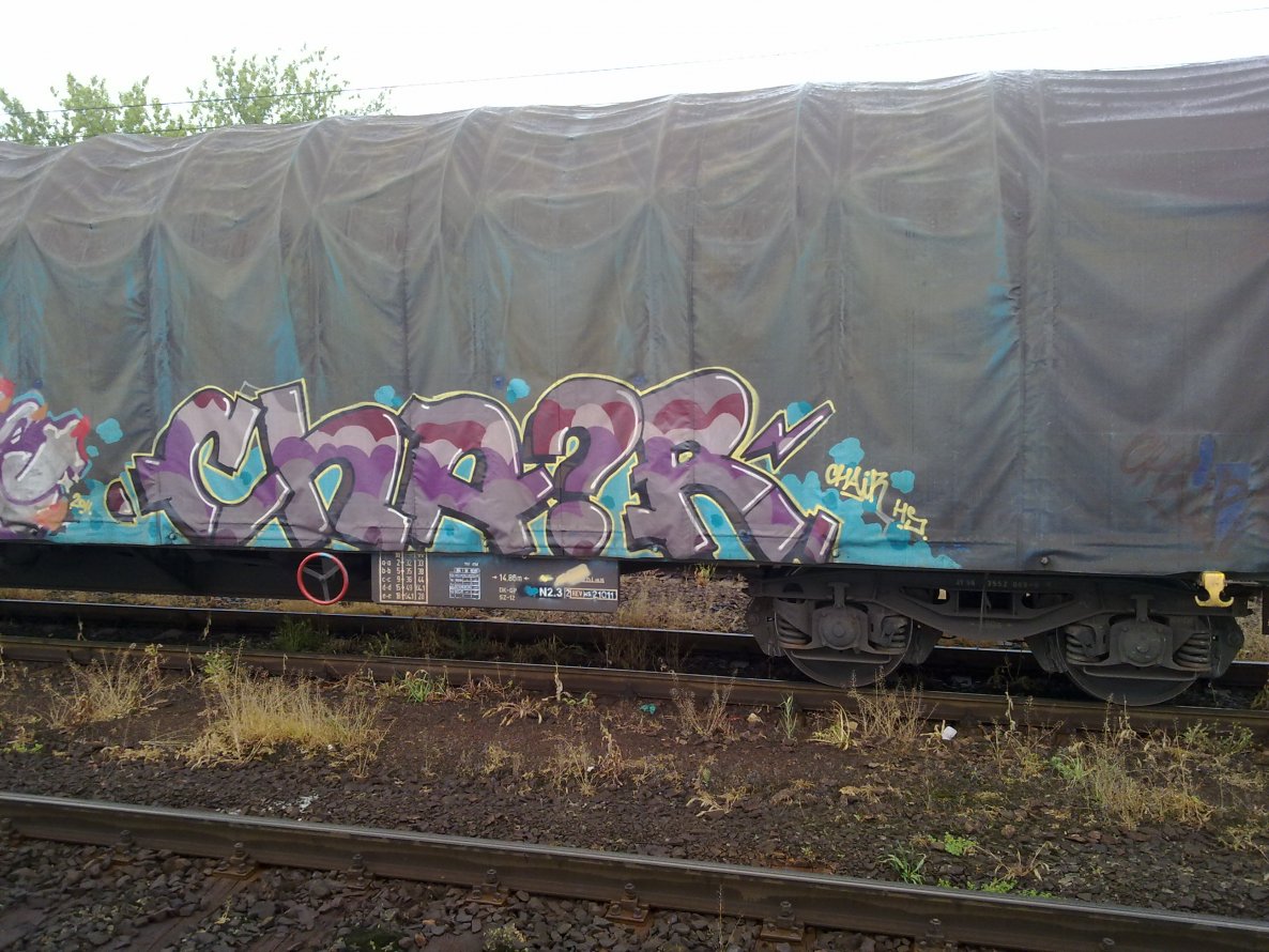 Graffiti Train - Photo by fr8pics - chair, freight, poland