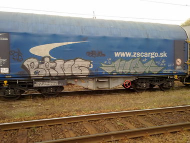 Graffiti Train - Photo by fr8pics - bang, monk, fr8