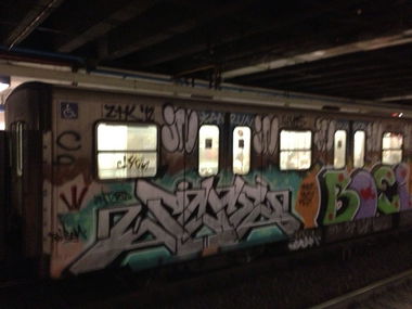 Graffiti Train in Rome - Photo by franzaforta - Joe (2011)