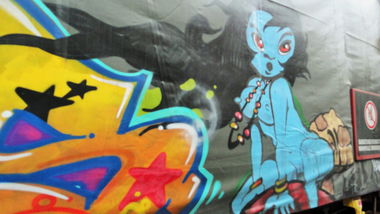 Graffiti Train - Photo by freightkilla - KEBOS, graffiti, graff