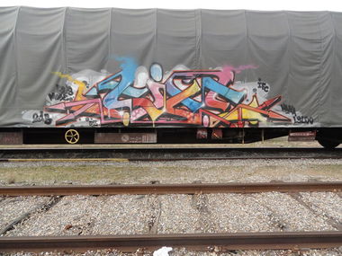 Graffiti Train - Photo by freightkilla - SIXE, graffiti, freight