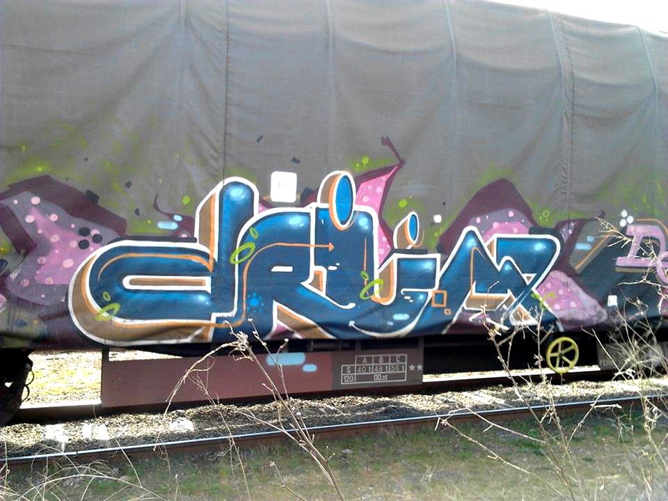 Graffiti Train - Photo by freightkilla - DRUM, graffiti, freight (2014)