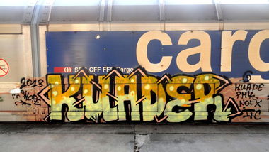 Graffiti Train - Photo by freightkilla - kuader, pmk, ifc (2013)