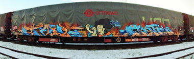 Graffiti Train - Photo by freightkilla - SHAE, SOTR, graffiti