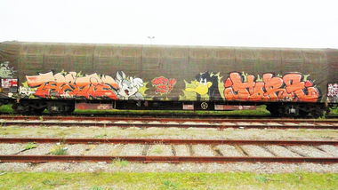 Graffiti Train in Provins - Photo by freightkilla - graffiti, tastie, hora