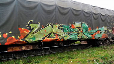Graffiti Train - Photo by freightkilla - mstr, graff, graffiti