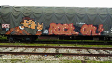 Graffiti Train - Photo by freightkilla - rock, on, graffiti
