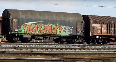 Graffiti Train in Olomouc - Photo by freightraffic - blew, freights (2015)