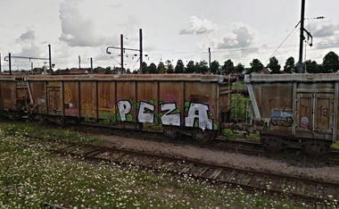Graffiti Train in Francie - Photo by freightraffic - peza, fret, freight (2015)