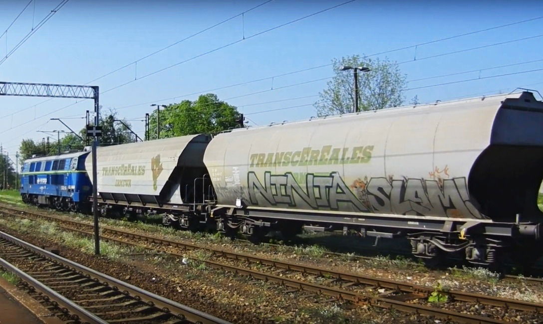 Graffiti Train in Polsko - Photo by freightraffic - ninja, slam, transcereales (2015)