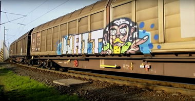 Graffiti Train in Radiměř - Photo by freightraffic - watt, cargo, freight (2016)