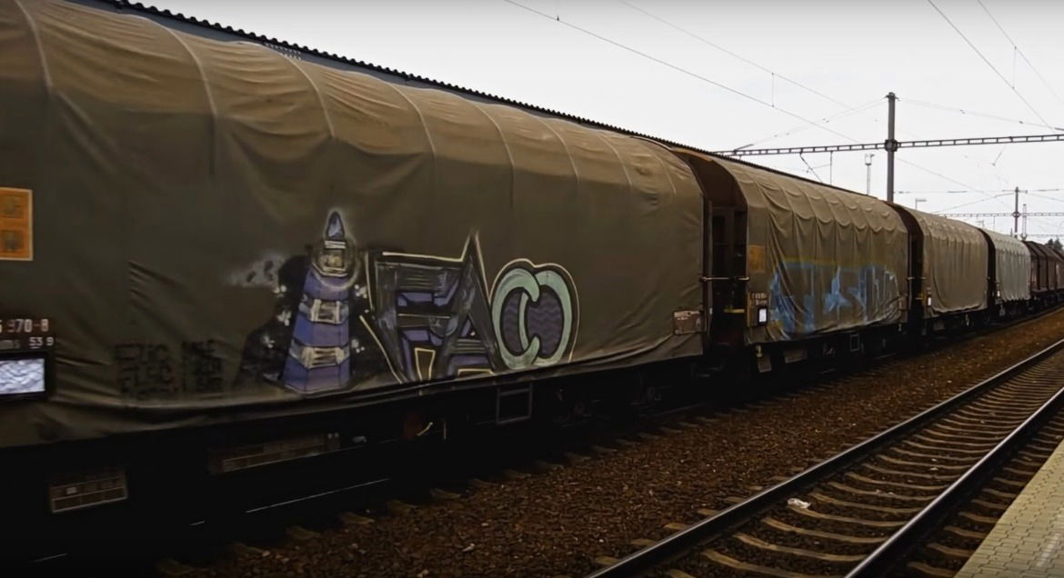 Graffiti Train in Rokycany - Photo by freightraffic - faco, freight (2015)