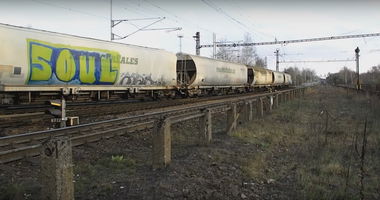 Graffiti Train in Zátor - Photo by freightraffic - soul, transcereales, freight (2015)