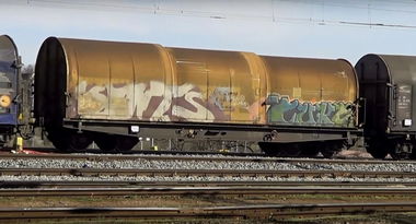 Graffiti Train in Olomouc - Photo by freightraffic - cuks, freight (2015)