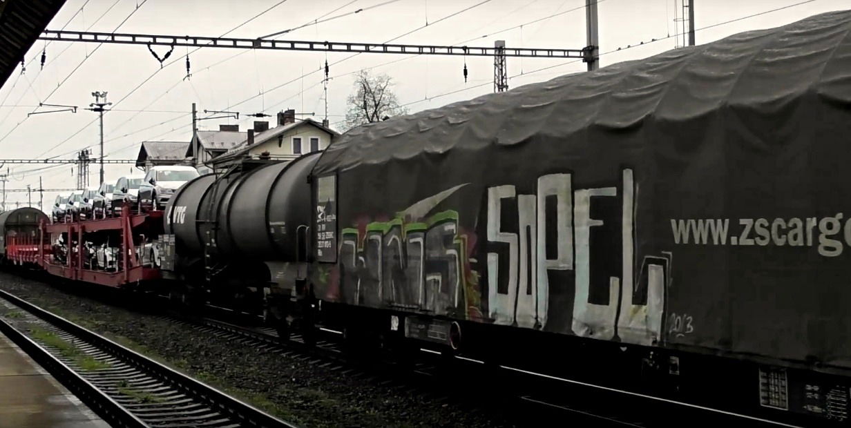 Graffiti Train in ústí nad labem - Photo by freightraffic - wns, sopel, fr8 (2017)