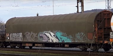 Graffiti Train in Liberec - Photo by freightraffic - peack, dna, freight (2015)