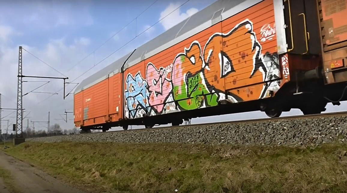 Graffiti Train in Německo - Photo by freightraffic - sego, wc, wholecar (2016)