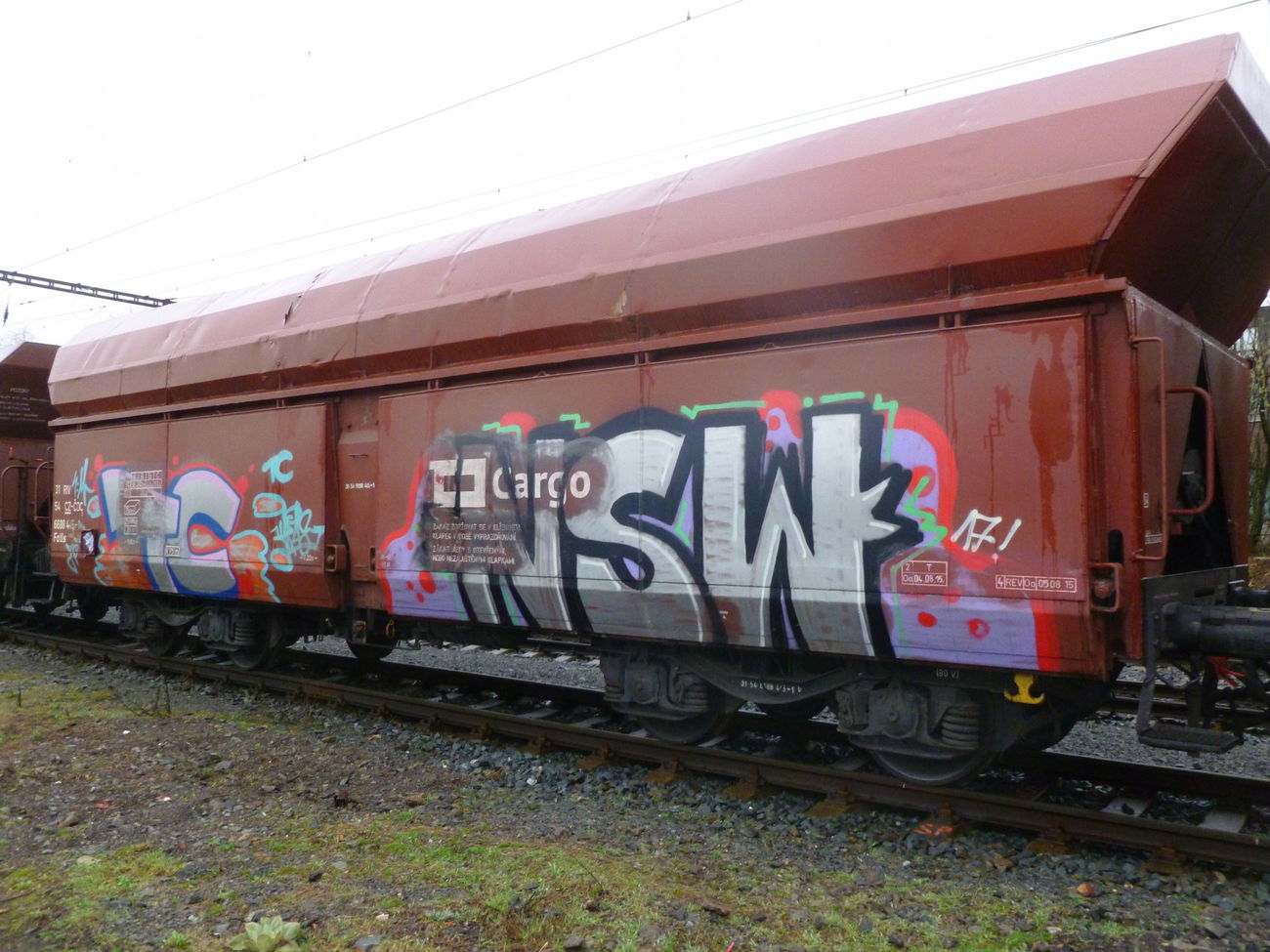Graffiti Train in Stonava - Photo by freightraffic - tc, nsw, freight (2017)