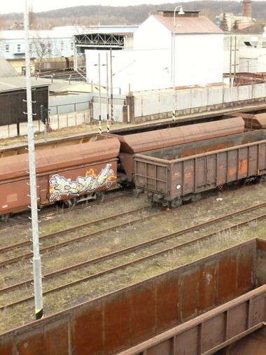 Graffiti Train in Ostrava - Photo by freightraffic - cyo, freight, fr8 (2013)