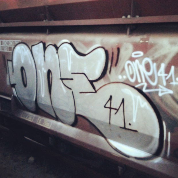 Graffiti Train in Düsseldorf - Photo by froschfurz - One41, onedar (1989)
