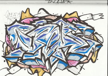 Graffiti Sketch in Pfullingen - Photo by fuckeverybody - OBAI (2014)