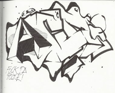 Graffiti Sketch in Schenklengsfeld - Photo by fuckeverybody (2014)
