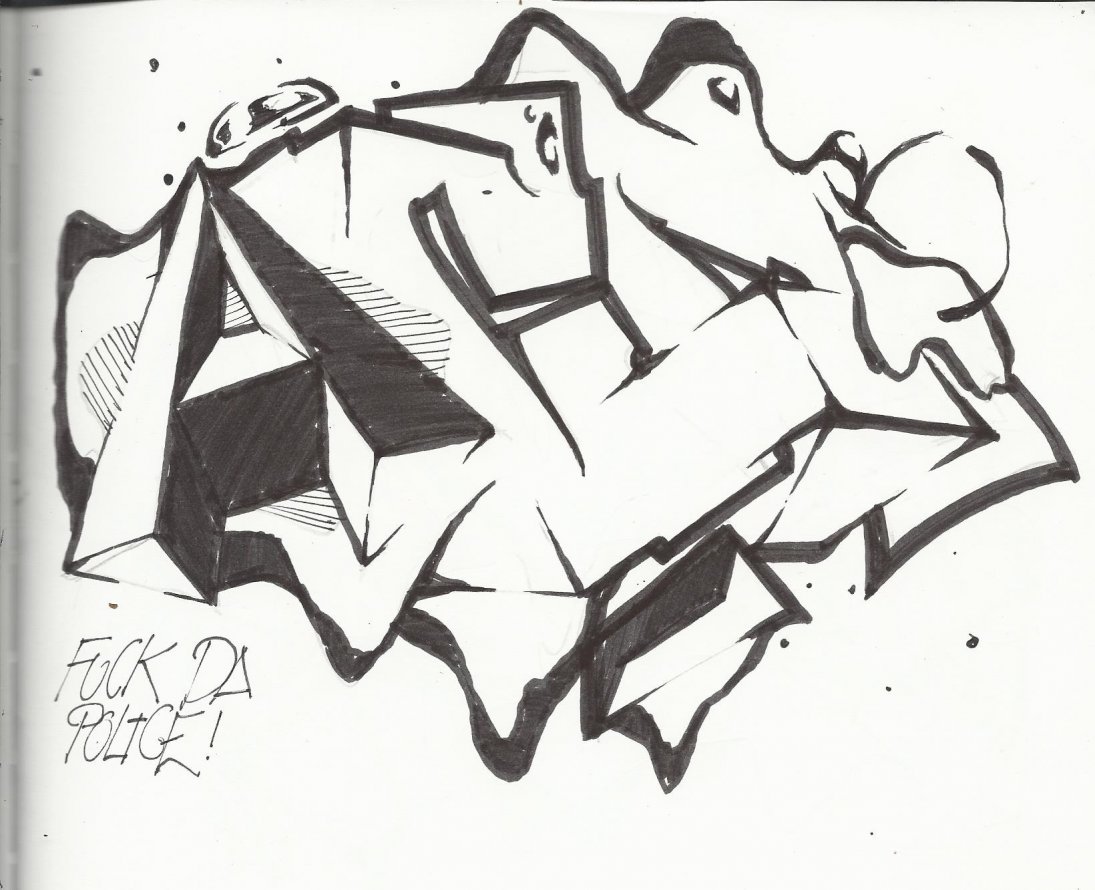 Graffiti Sketch in Schenklengsfeld - Photo by fuckeverybody (2014)