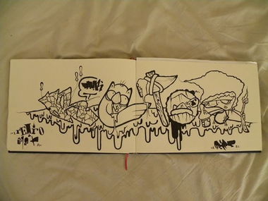 Graffiti Sketch - Photo by funkytoyshit - retro, owldirtybastard, black