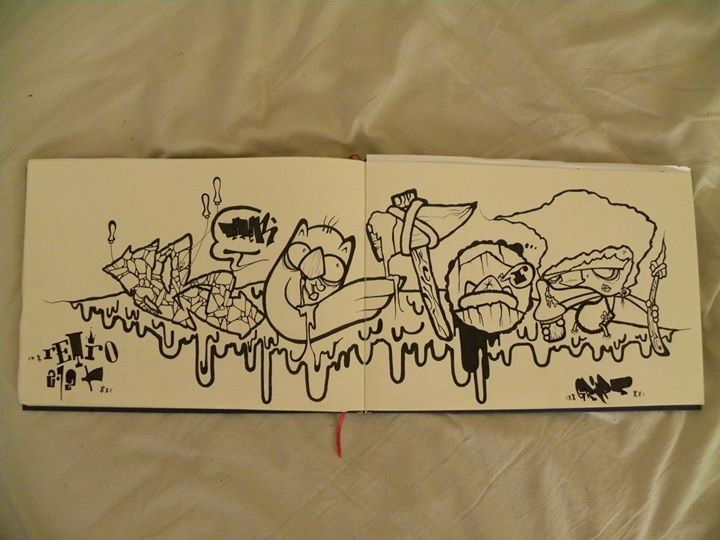 Graffiti Sketch - Photo by funkytoyshit - retro, owldirtybastard, black