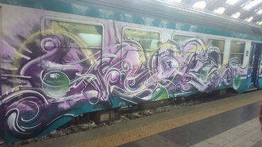 Graffiti Train - Photo by gartenzwerg - italien, mailand, krasser