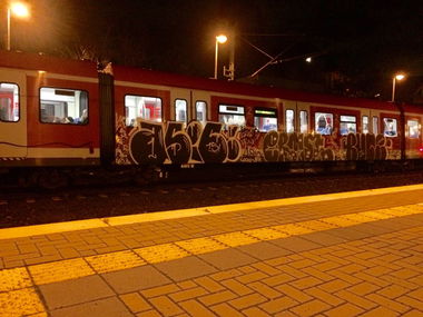 Graffiti Train - Photo by gartenzwerg - asic, erst, bulle