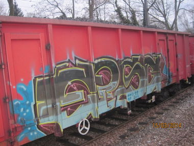 Graffiti Train in Essen - Photo by gartenzwerg - epsc