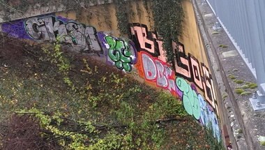 Graffiti Bombing in Essen - Photo by gartenzwerg - cksm, ?!, dbf