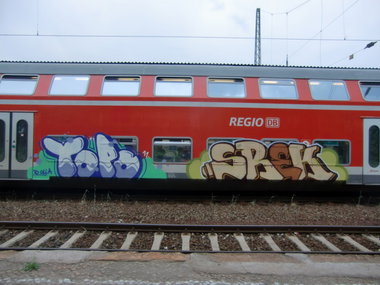 Graffiti Train in Gera - Photo by geracity - Topo, Srek (2011)