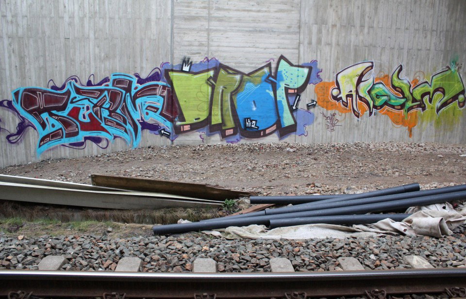 Graffiti Wall in Gera - Photo by geracity - Turm, Drop, Argem (2011)