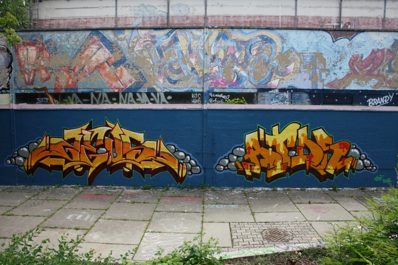 Graffiti Wall in Gera - Photo by geracity - Zeus, Atos (2012)