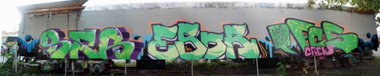 Graffiti Wall in Jena - Photo by geracity - Ser, S&S, Ebor (2013)