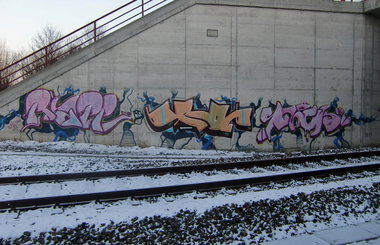 Graffiti Bombing in Gera - Photo by geracity - Rape, Drop, Smek (2011)