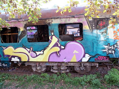 Graffiti Train in Jena - Photo by geracity - retro (2012)