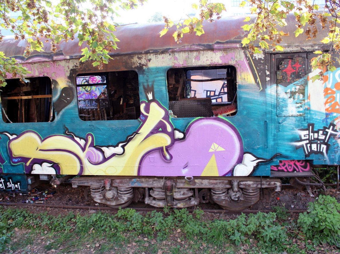 Graffiti Train in Jena - Photo by geracity - retro (2012)