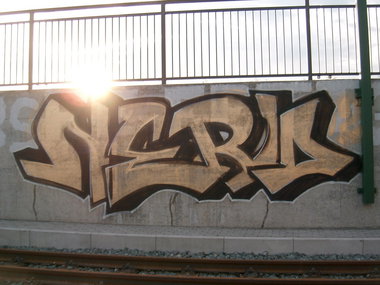 Graffiti Bombing in Gera - Photo by geracity - nerd (2007)