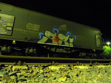 Graffiti Train in Gera - Photo by geracity - S&S, Sork, Ser