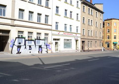 Graffiti Bombing in Gera - Photo by geracity - Rdm, Redröm (2014)