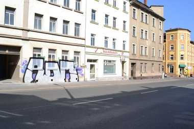 Graffiti Bombing in Gera - Photo by geracity - Rdm, Redröm (2014)
