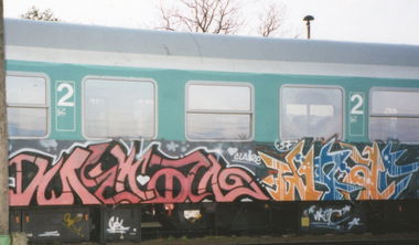 Graffiti Train in Gera - Photo by geracity - metan, wrac (1997)