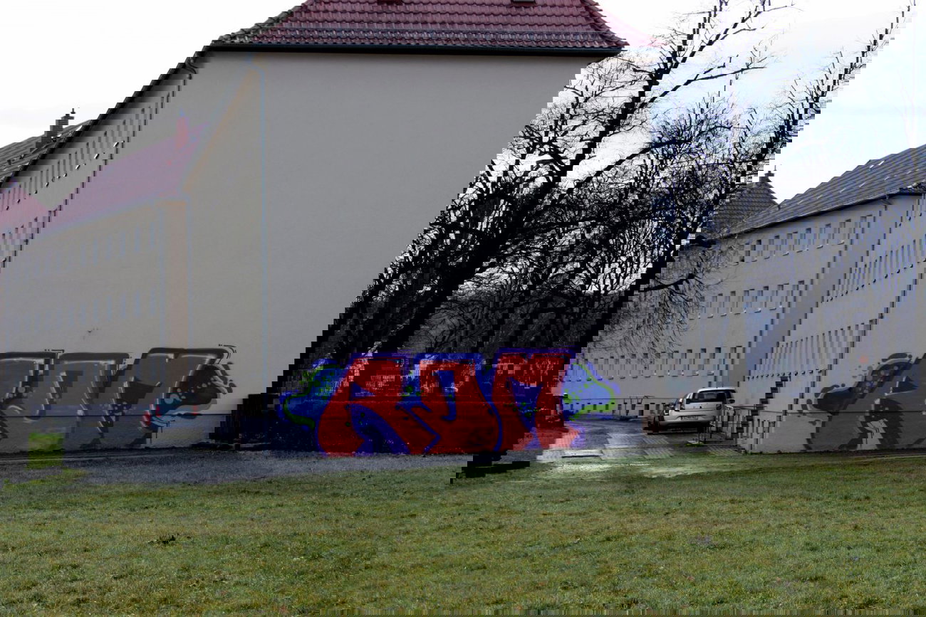 Graffiti Bombing in Gera - Photo by geracity - rdm, redröm (2014)