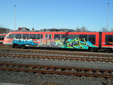 Graffiti Train in Gera - Photo by geracity - ser, bqem, käry (2012)